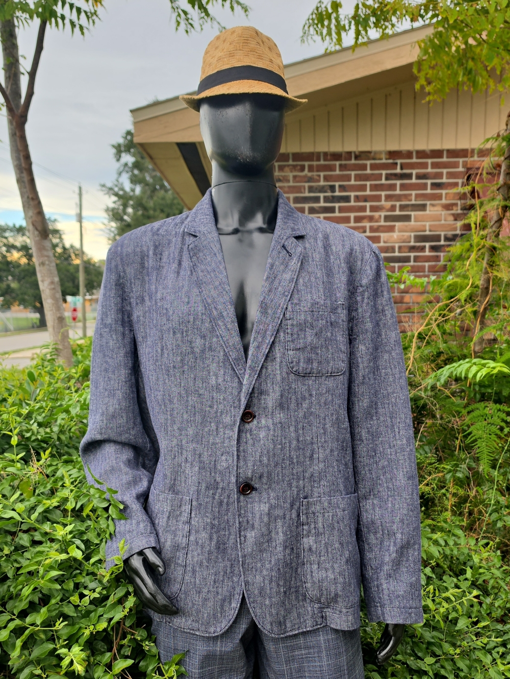 Goodfellow & Co (Vietnam) Men's "XAVIER" Linen/Cotton Blend Herringbone Blazer